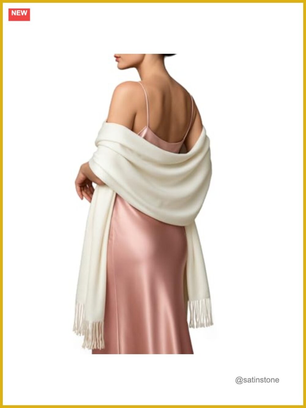 Fringe Shawl Wrap Pashmina Scarf for Wedding Evening